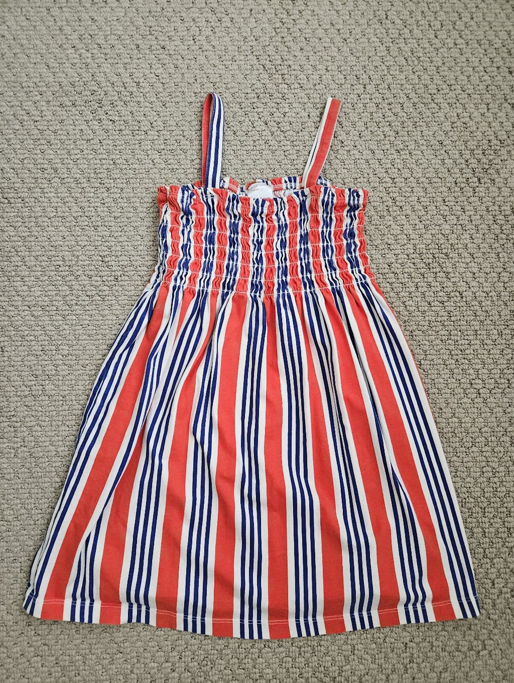 Hanna Andersson Red, White & Blue Smocked Striped Sundress Size 6-7